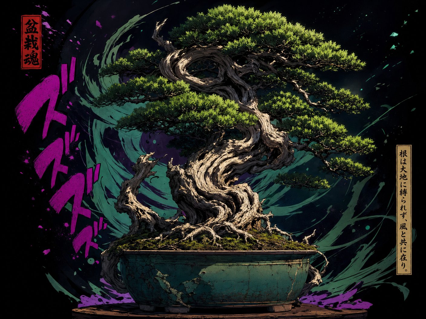黄色仓库古树盆景植物视频
